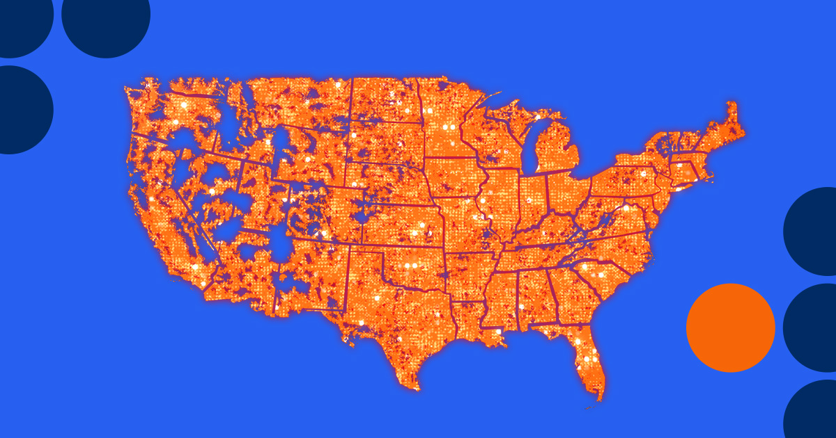 Map of Optimum Mobile's coverage area in the United States
